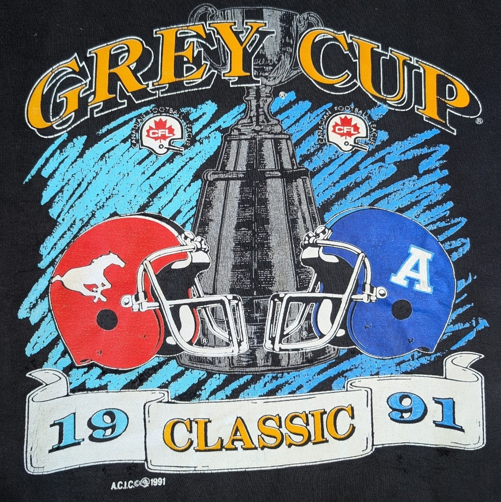 Vintage CFL 1991 Grey Cup Crewneck Sweatshirt Mens Large Toronto Argonauts Argos